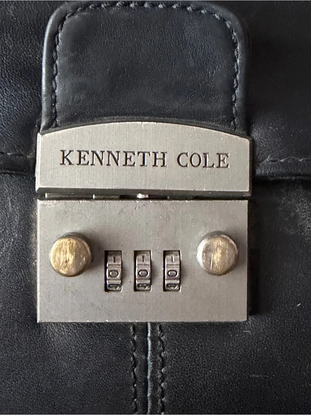 Kenneth Cole Black Leather Briefcase for Men